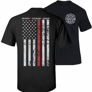 Fire Department Thin Red Line Flag T-Shirt